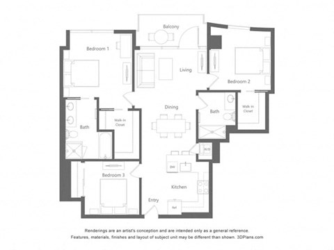 the floor plan of the apartments